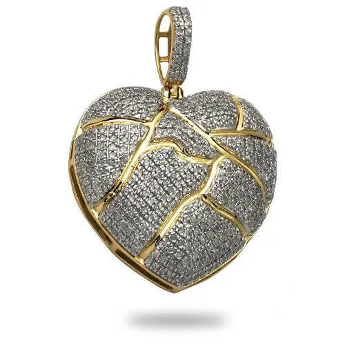 10KY 1.00CTW DIAMOND BROKEN HEART PENDANT