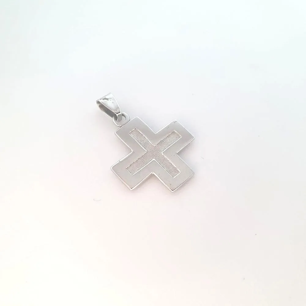 14ct White Gold Cross Pendant