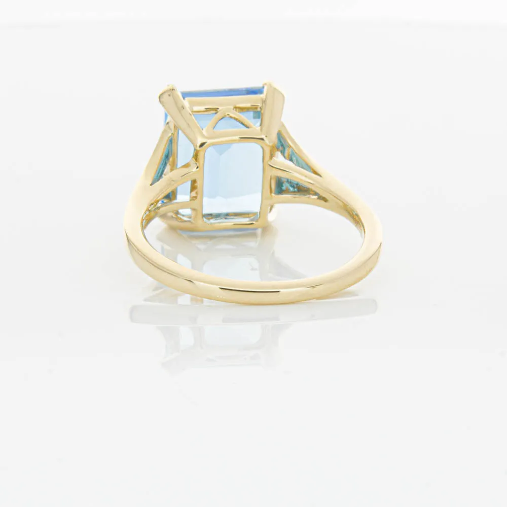 14ct Yellow Gold Blue Topaz Juliet Ring
