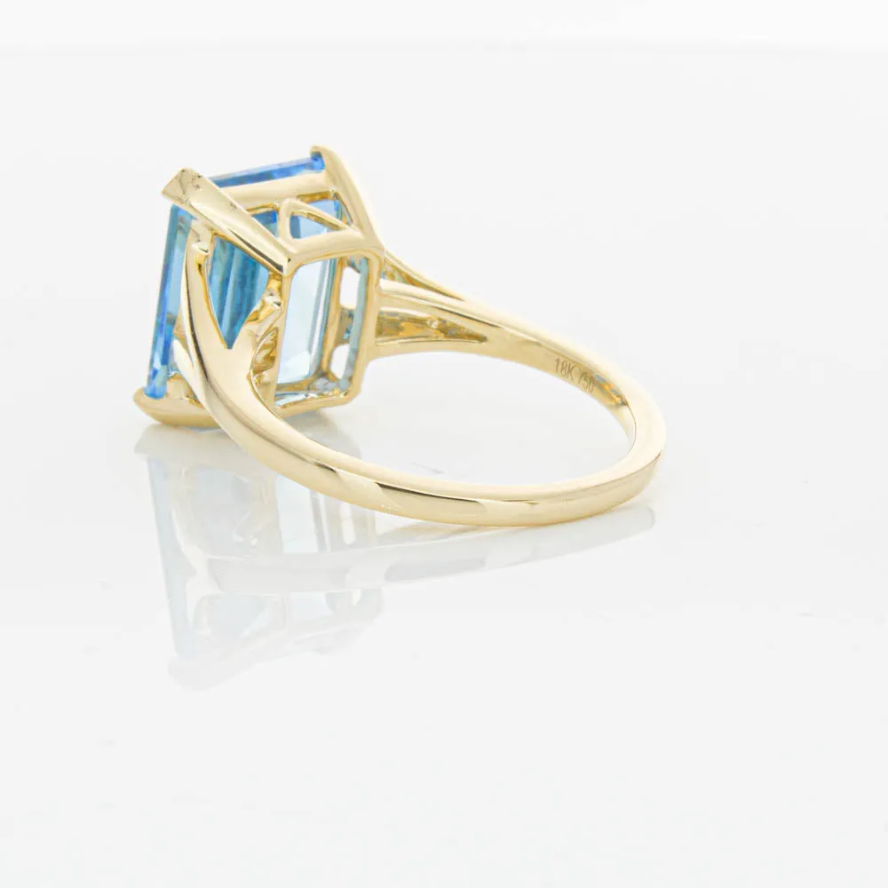 14ct Yellow Gold Blue Topaz Juliet Ring