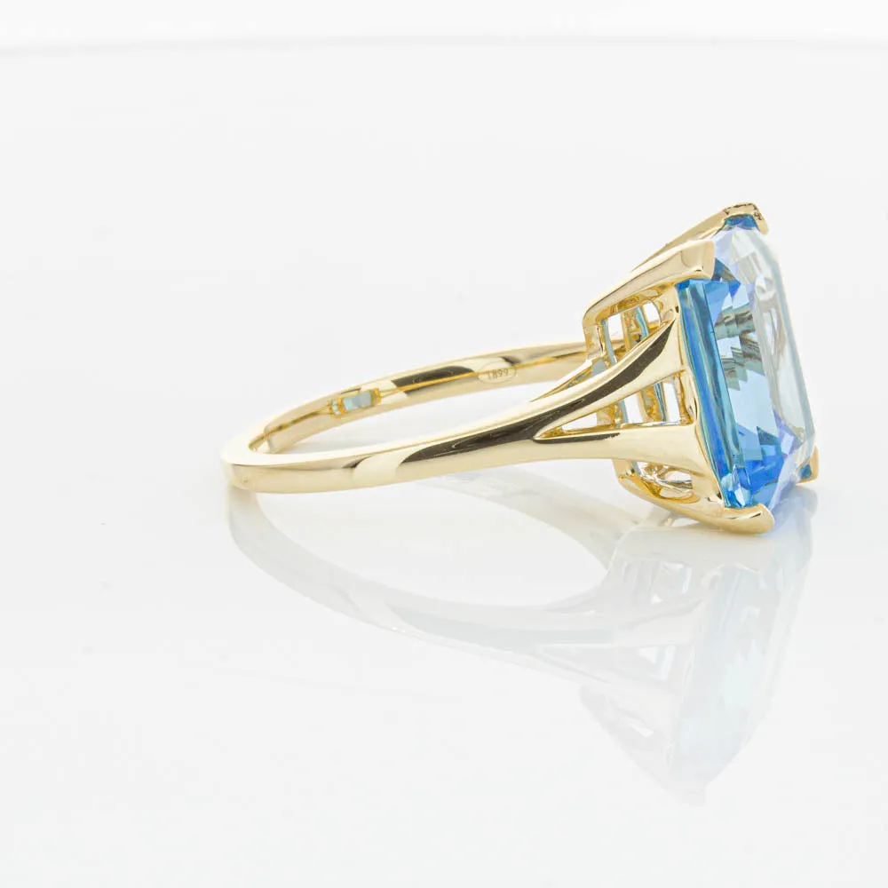 14ct Yellow Gold Blue Topaz Juliet Ring