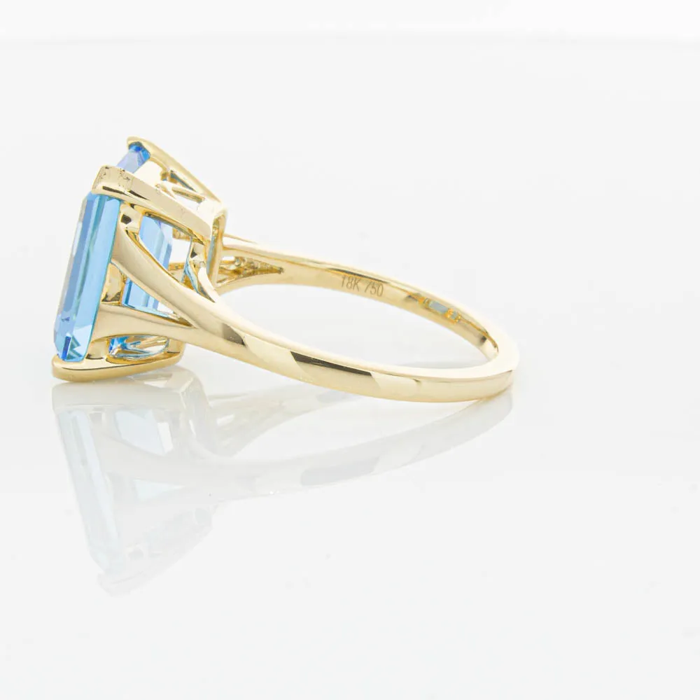 14ct Yellow Gold Blue Topaz Juliet Ring