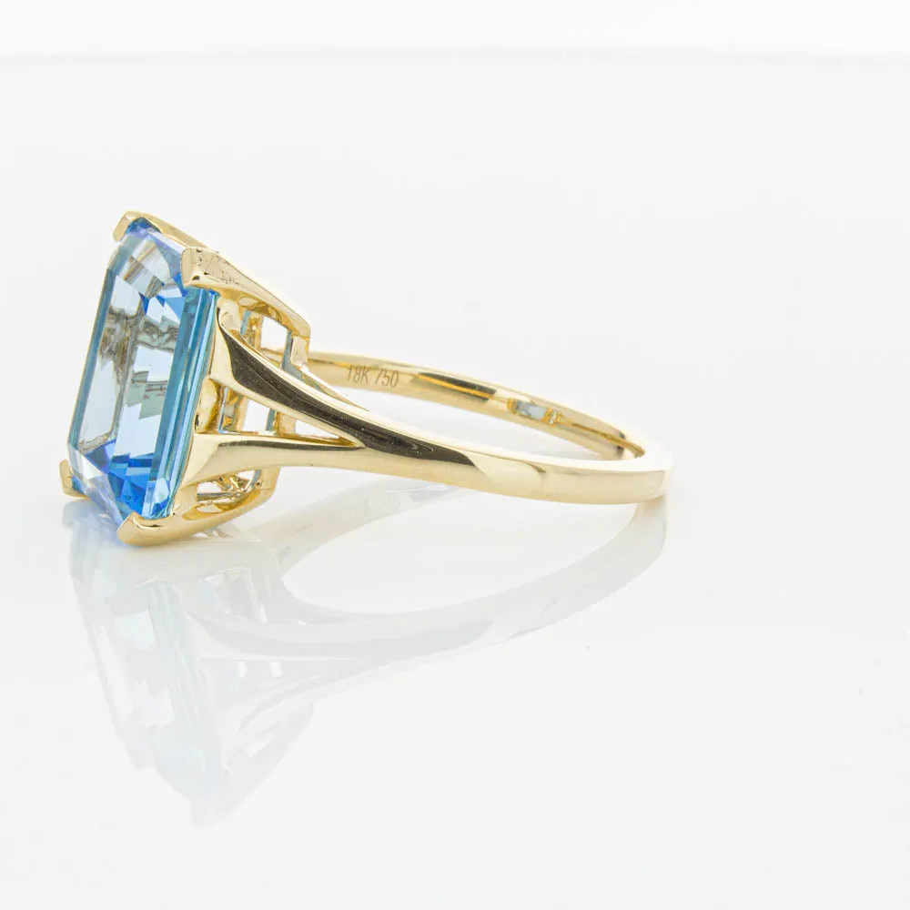 14ct Yellow Gold Blue Topaz Juliet Ring