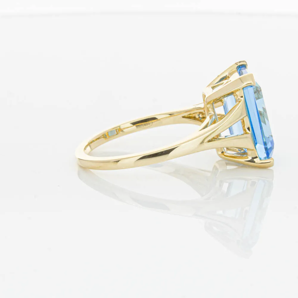 14ct Yellow Gold Blue Topaz Juliet Ring