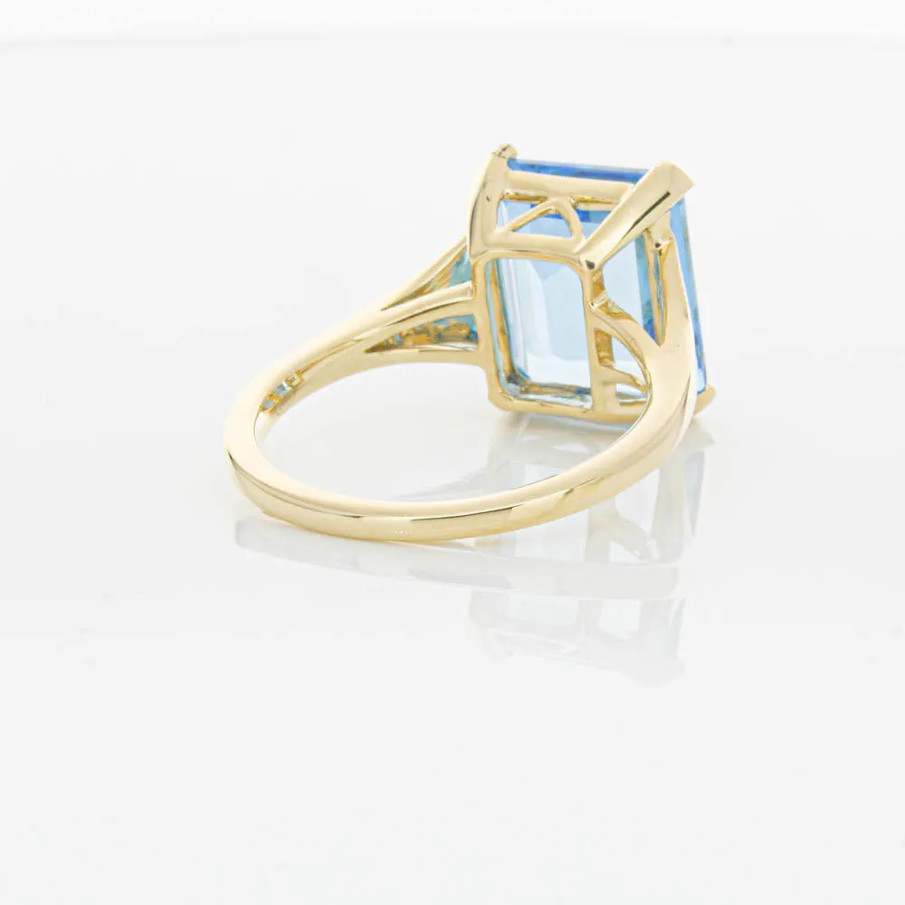 14ct Yellow Gold Blue Topaz Juliet Ring