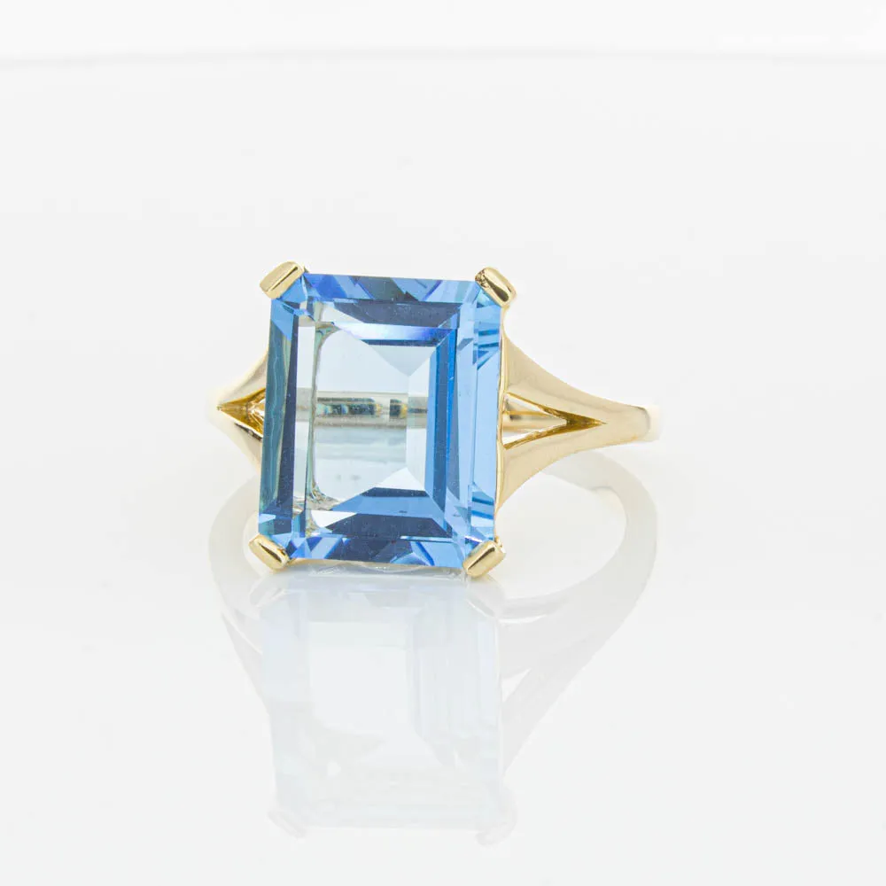 14ct Yellow Gold Blue Topaz Juliet Ring