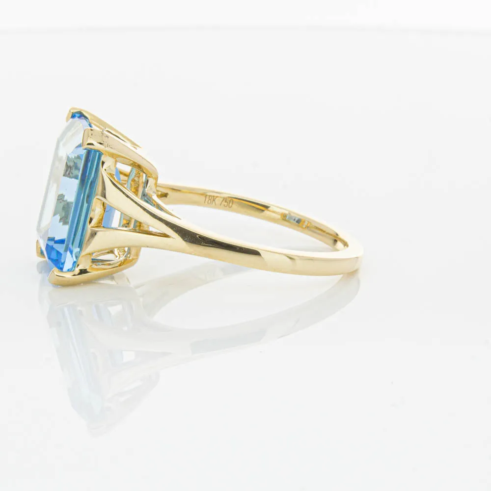 14ct Yellow Gold Blue Topaz Juliet Ring