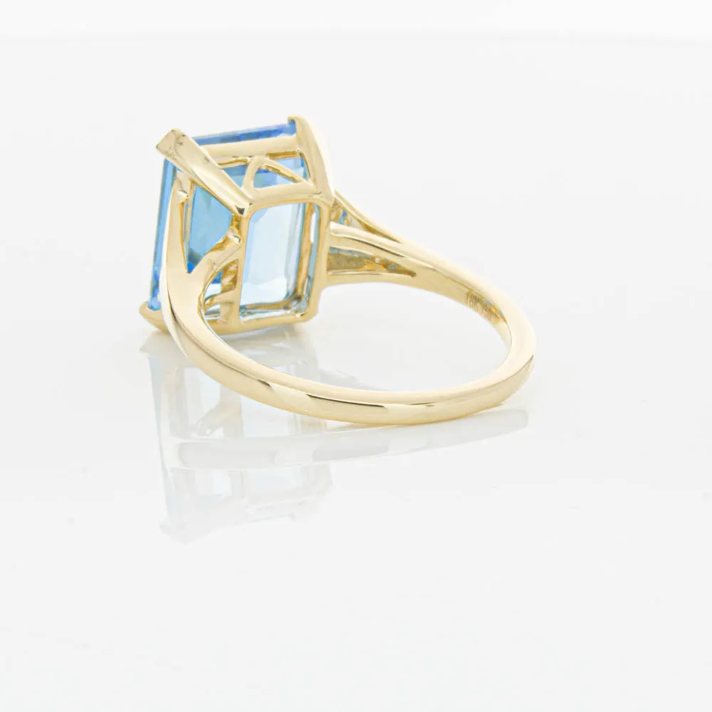 14ct Yellow Gold Blue Topaz Juliet Ring