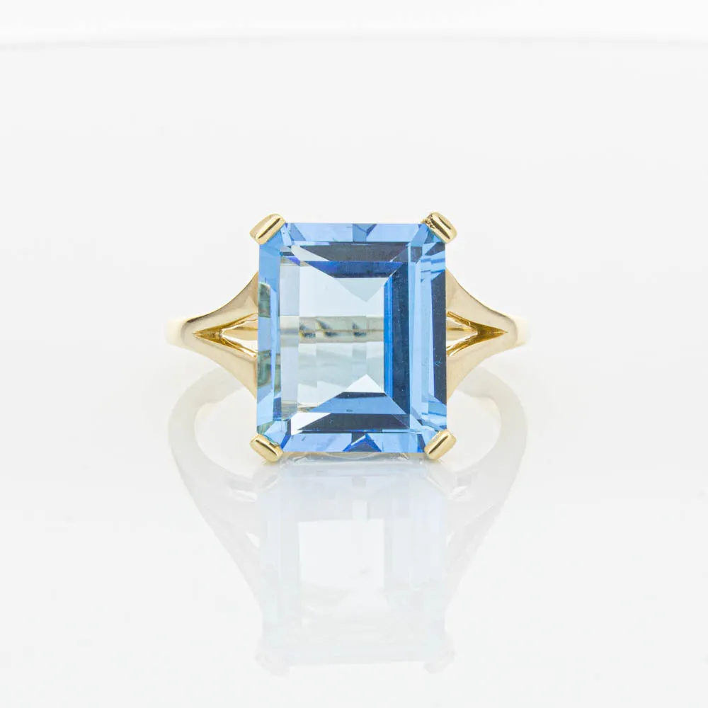 14ct Yellow Gold Blue Topaz Juliet Ring