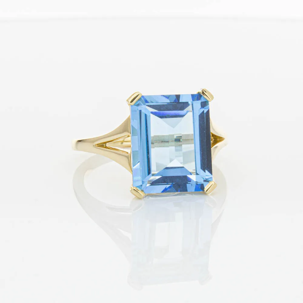 14ct Yellow Gold Blue Topaz Juliet Ring