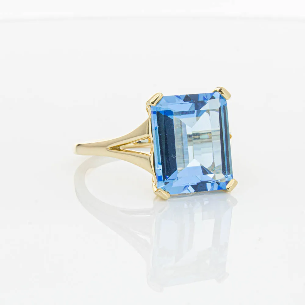 14ct Yellow Gold Blue Topaz Juliet Ring