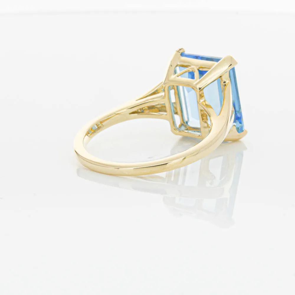 14ct Yellow Gold Blue Topaz Juliet Ring