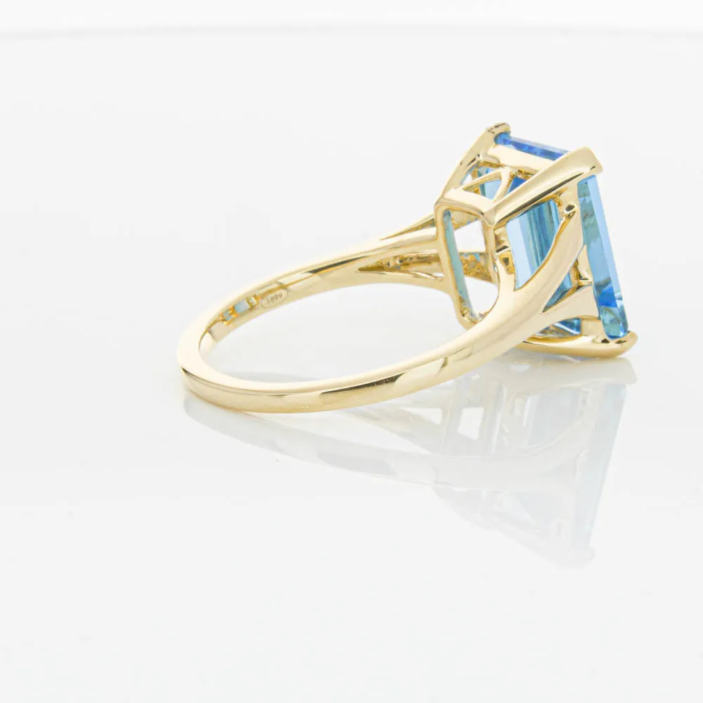 14ct Yellow Gold Blue Topaz Juliet Ring