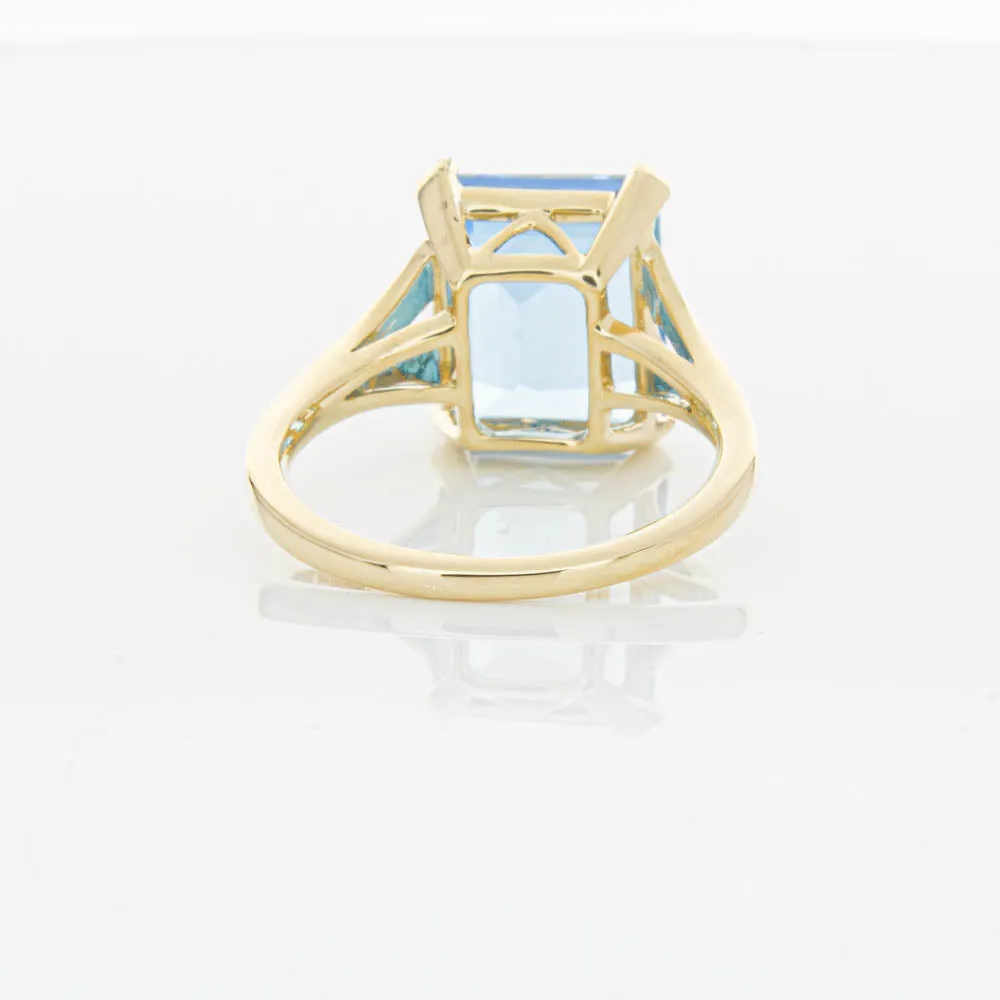 14ct Yellow Gold Blue Topaz Juliet Ring