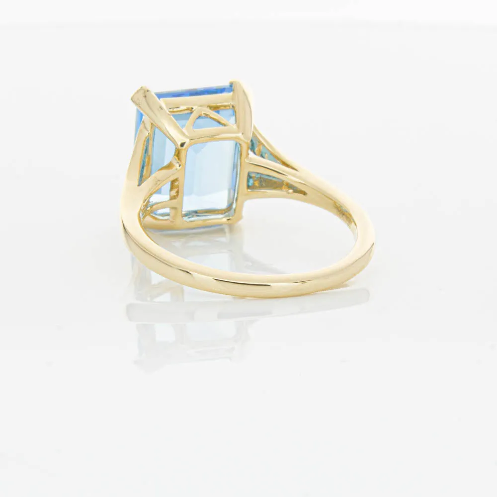 14ct Yellow Gold Blue Topaz Juliet Ring