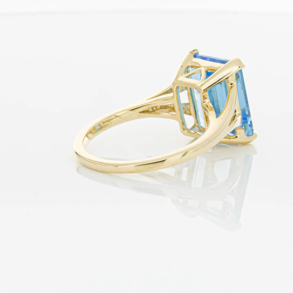 14ct Yellow Gold Blue Topaz Juliet Ring