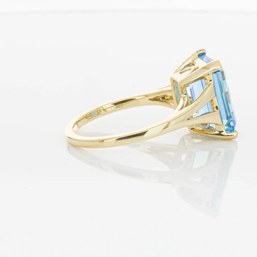 14ct Yellow Gold Blue Topaz Juliet Ring