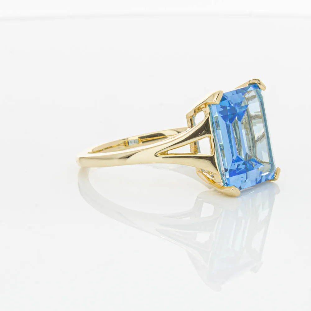 14ct Yellow Gold Blue Topaz Juliet Ring