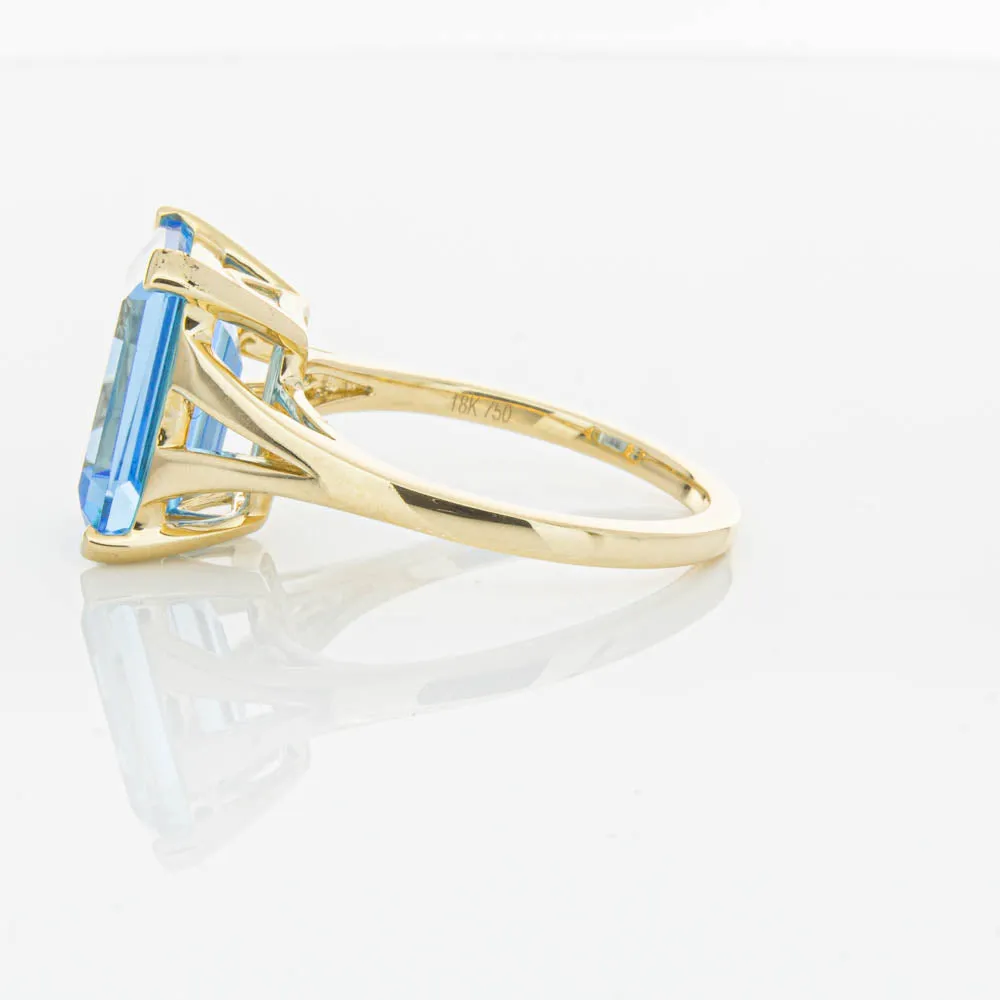 14ct Yellow Gold Blue Topaz Juliet Ring