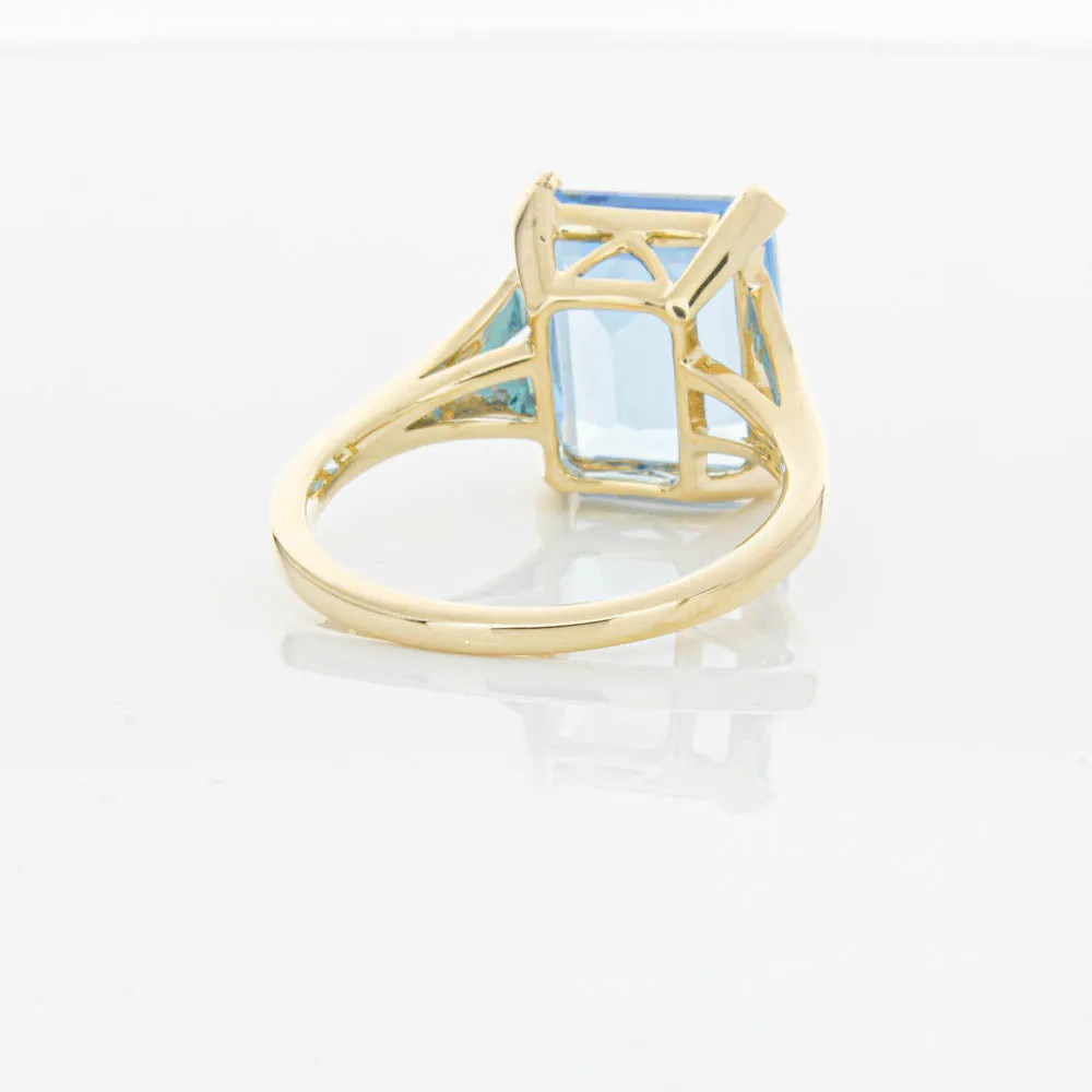 14ct Yellow Gold Blue Topaz Juliet Ring