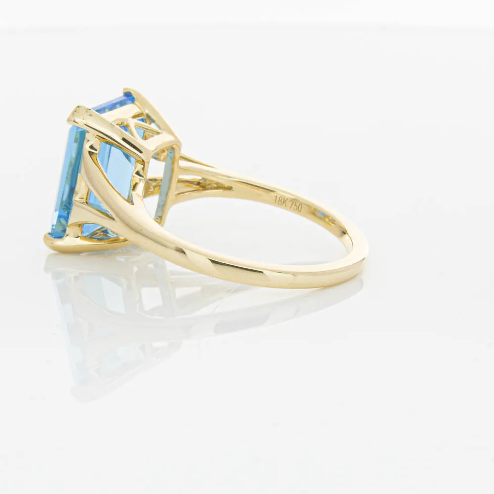 14ct Yellow Gold Blue Topaz Juliet Ring