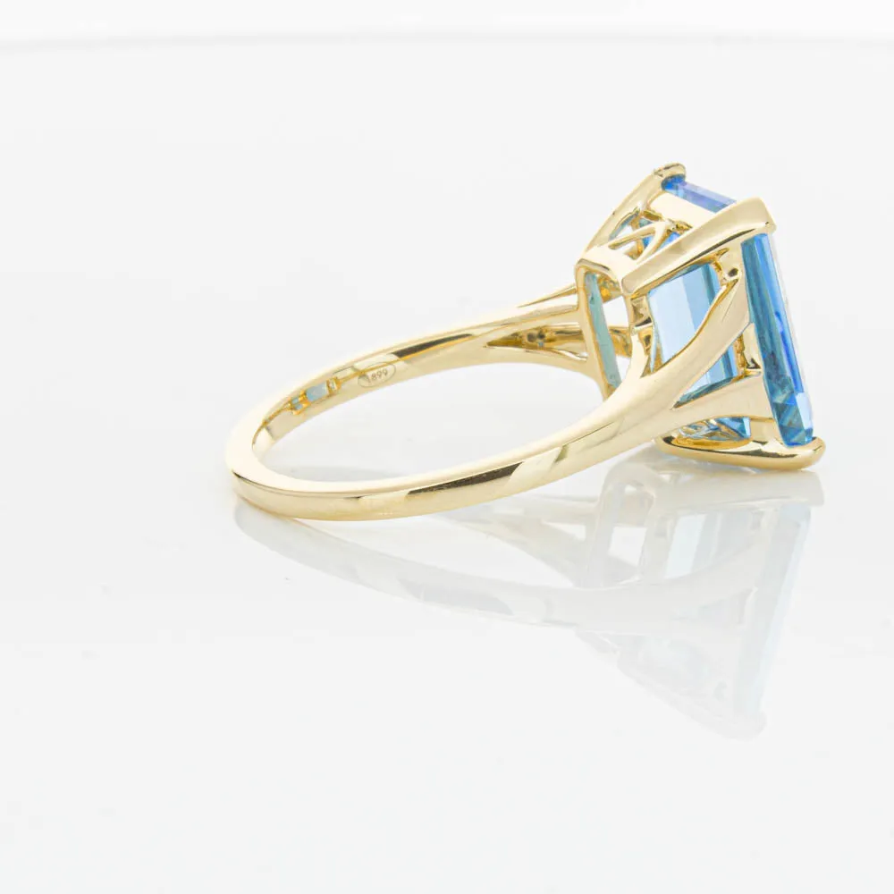 14ct Yellow Gold Blue Topaz Juliet Ring