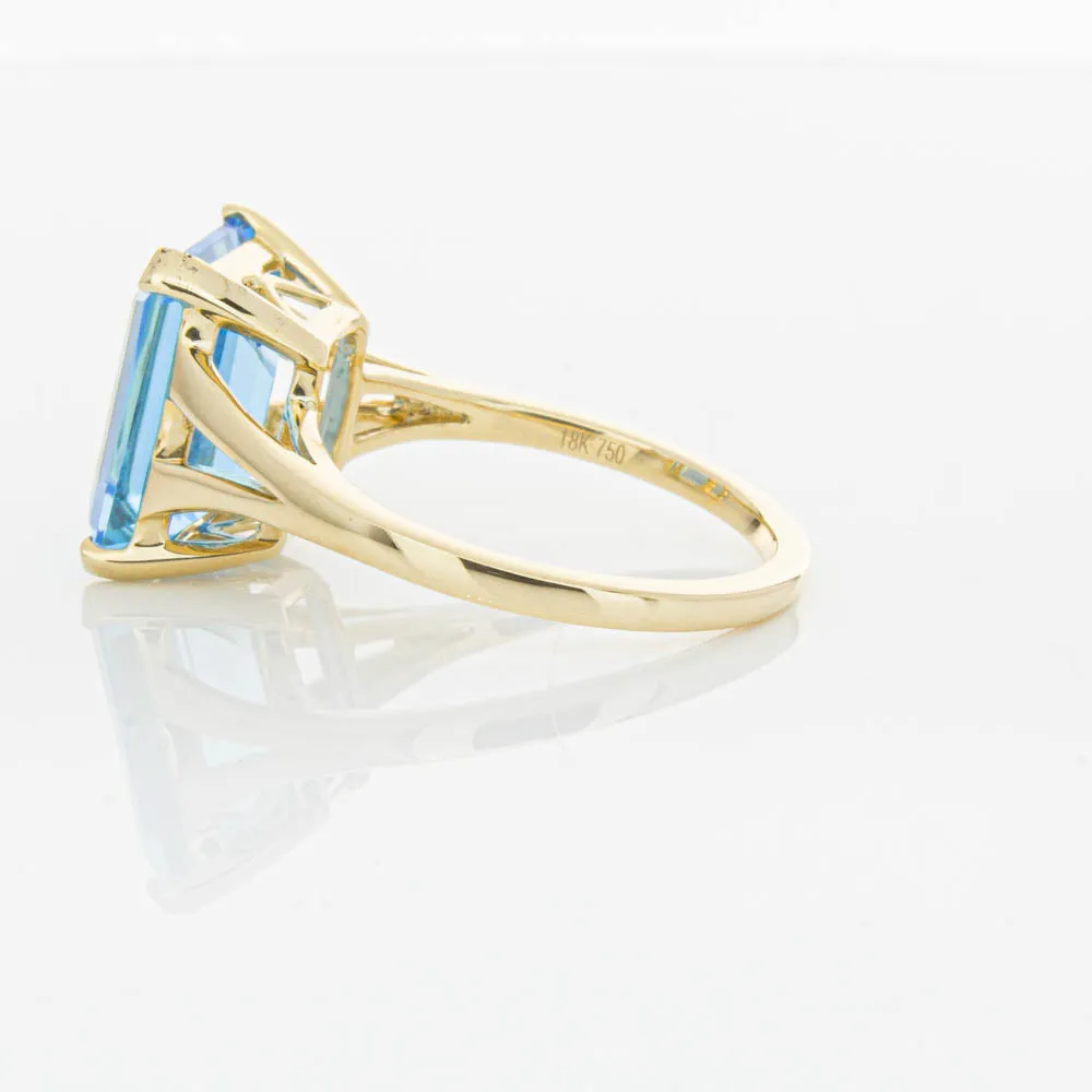 14ct Yellow Gold Blue Topaz Juliet Ring