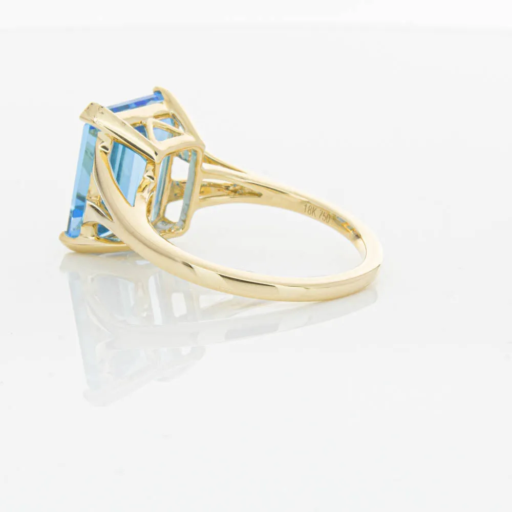 14ct Yellow Gold Blue Topaz Juliet Ring