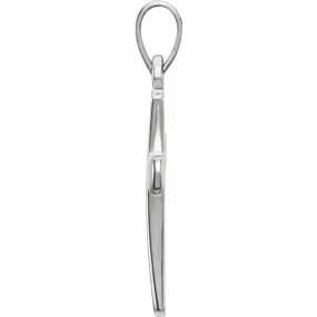 14K White 19.3x11.4 mm Cross Pendant