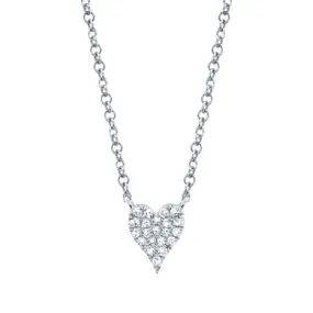 14K WHITE GOLD 0.05CT DIAMOND HEART NECKLACE