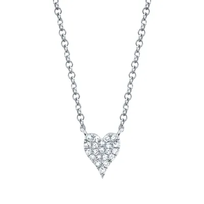 14K WHITE GOLD 0.05CT DIAMOND HEART NECKLACE