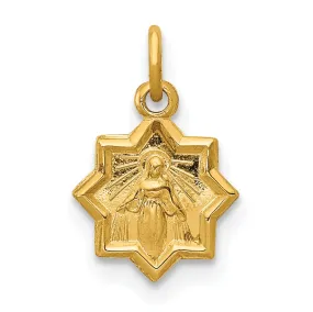 14k Yellow Gold Blessed Mary Pendant