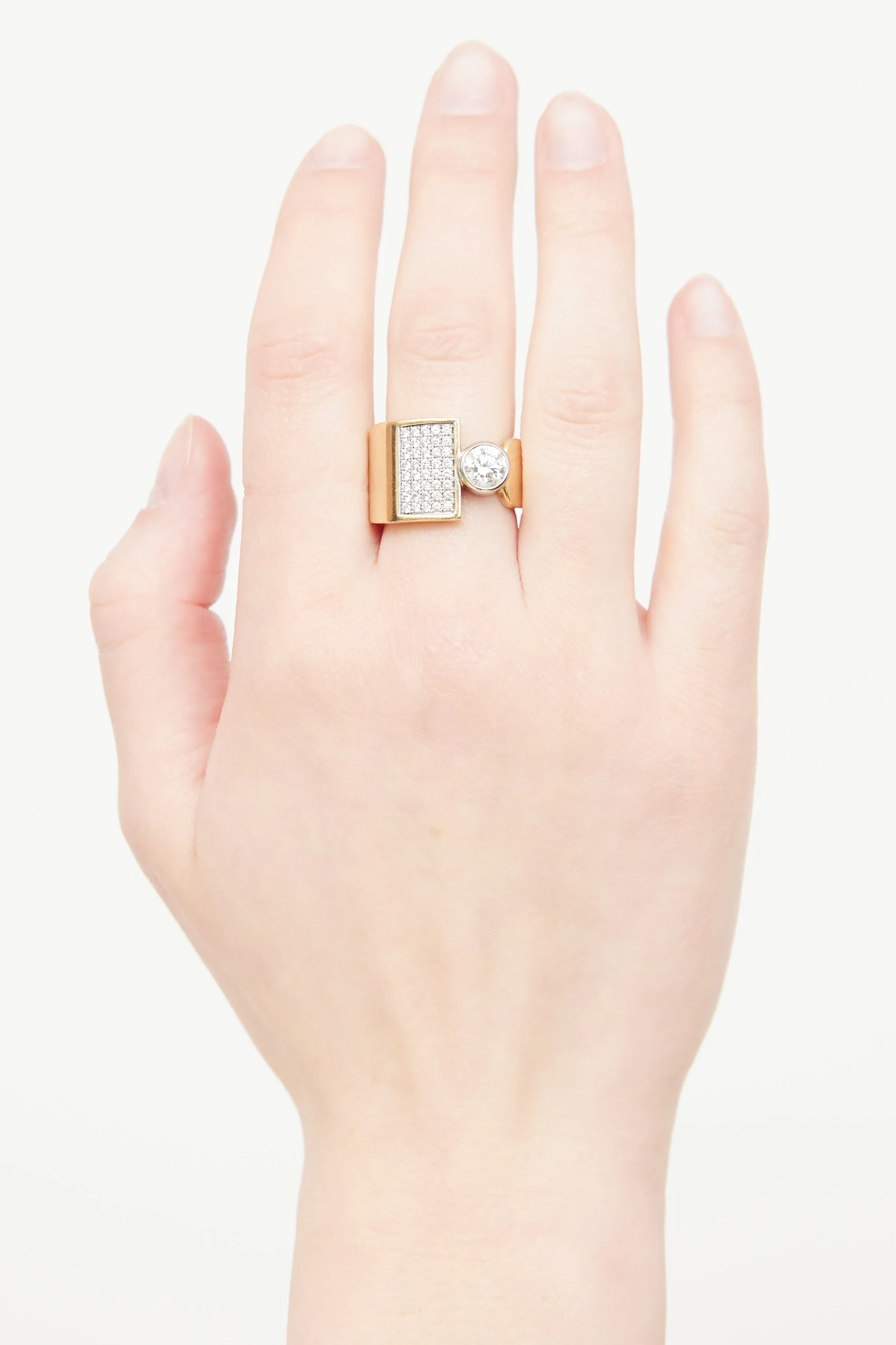 14K Yellow Gold Diamond Cocktail Ring