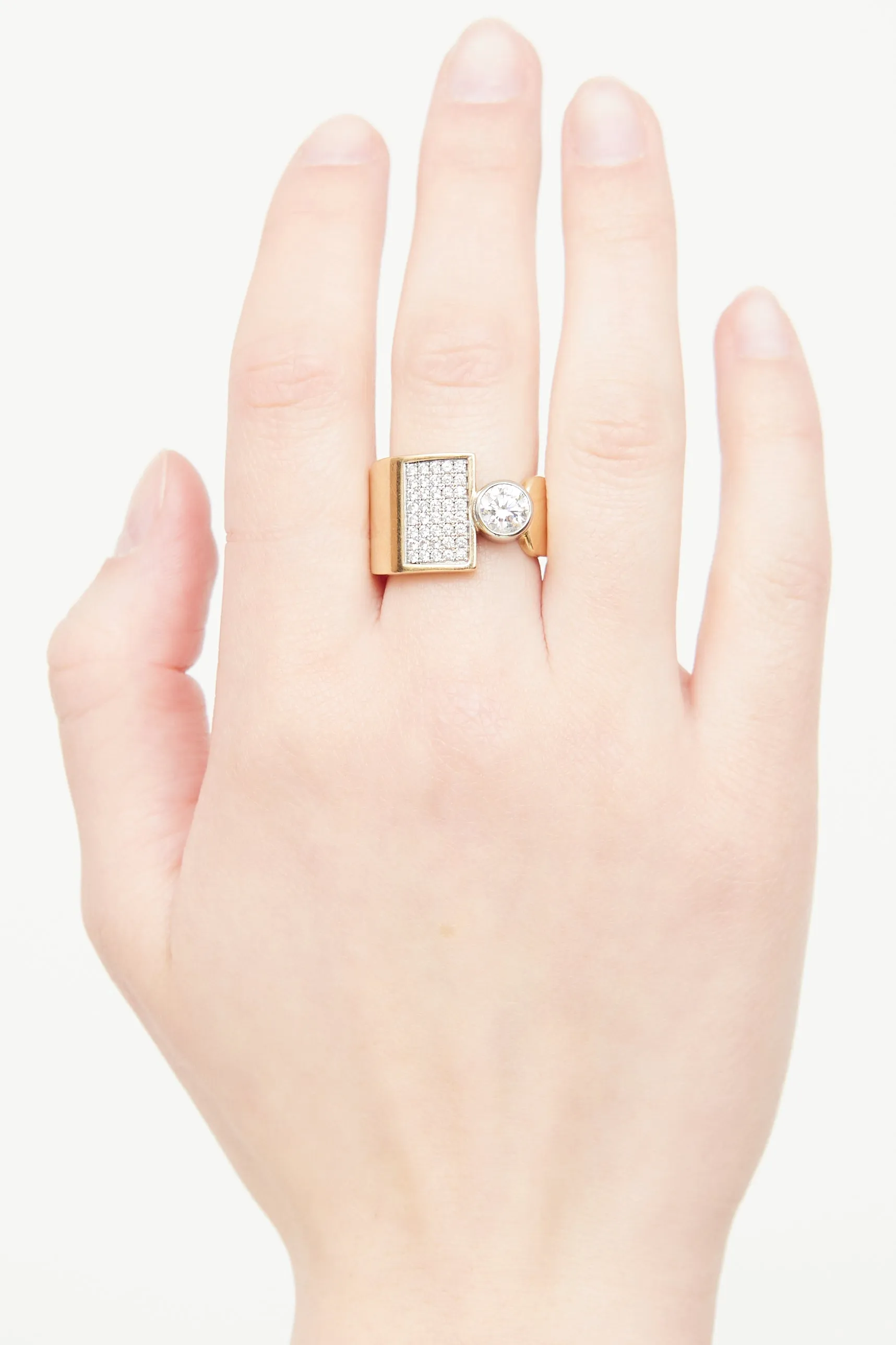 14K Yellow Gold Diamond Cocktail Ring