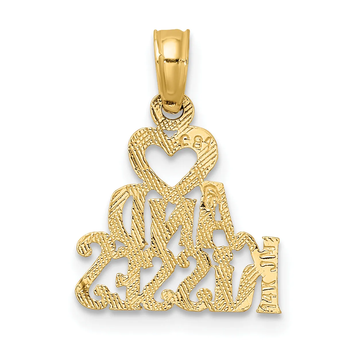 14k Yellow Gold HEART AND KISSES Pendant