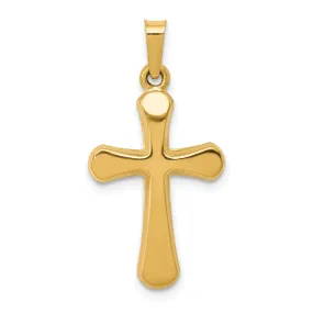 14k Yellow Gold Polished Rounded Cross Pendant