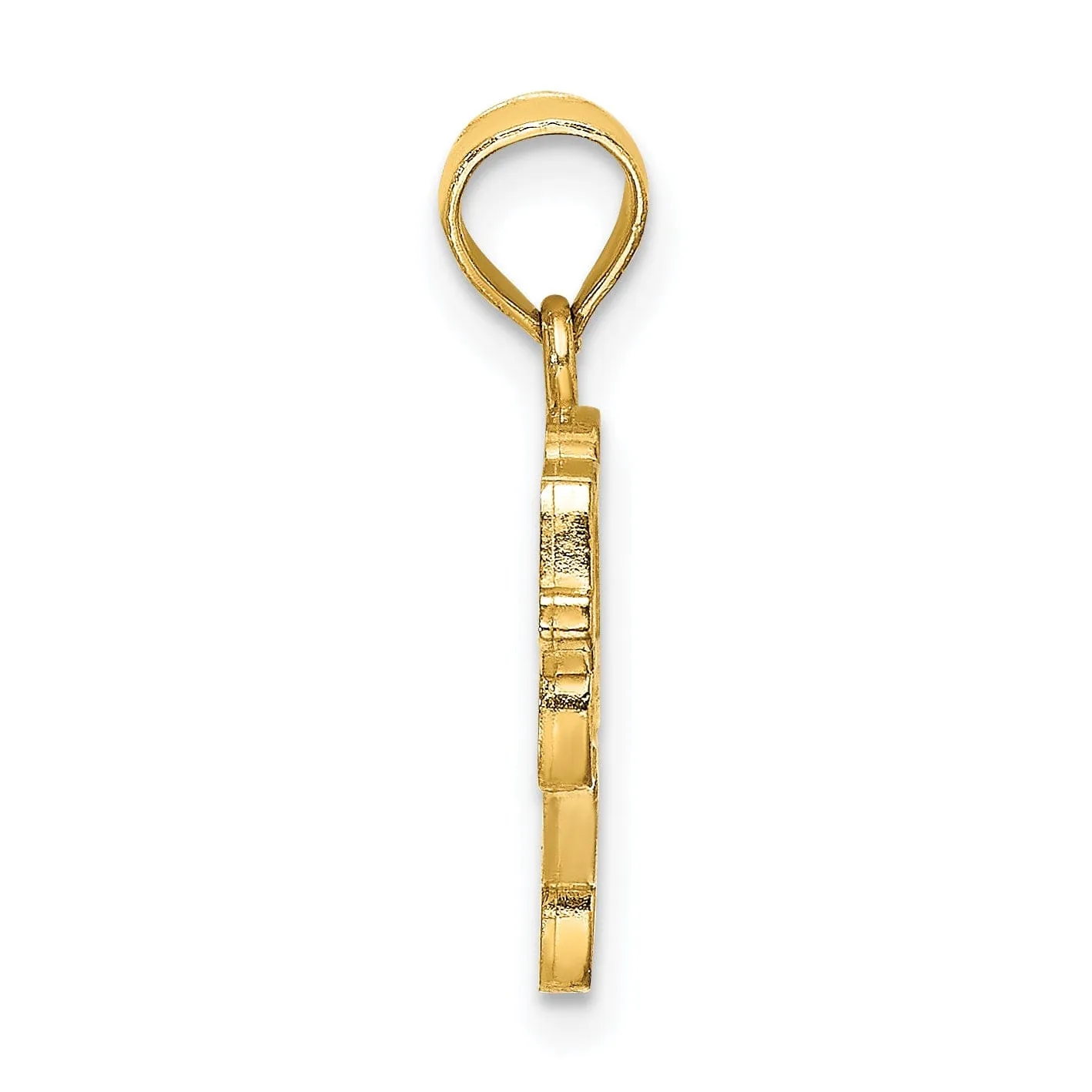 14K Yellow Gold Polished Yellow, Black Enamel Finish New York Taxi Design Charm Pendant