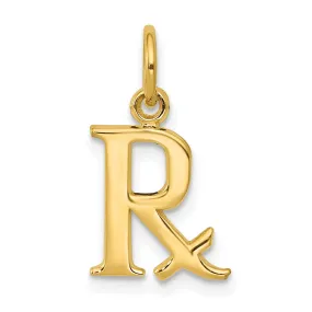 14k Yellow Gold Prescription Symbol RX Pendant