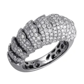 18K White & Oxidized Gold Micro Pave Diamond Designer Ring For Her