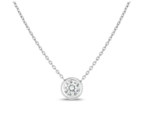 18K WHITE GOLD BEZEL SET DIAMOND PENDANT