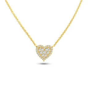18K YELLOW GOLD DIAMOND HEART NECKLACE