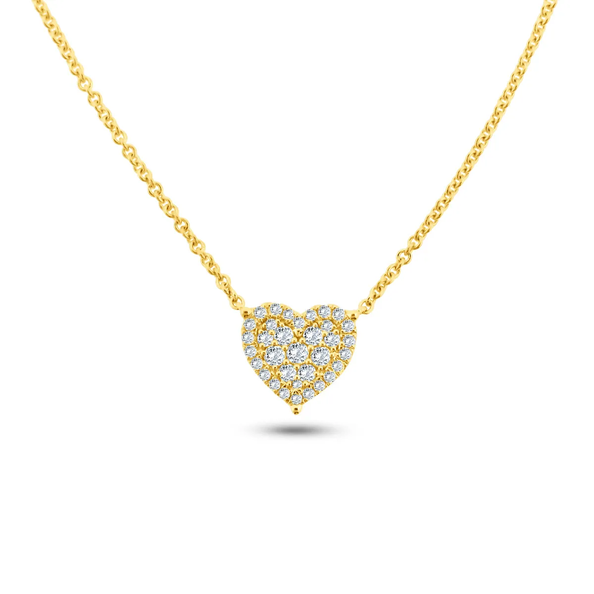 18K YELLOW GOLD DIAMOND HEART NECKLACE