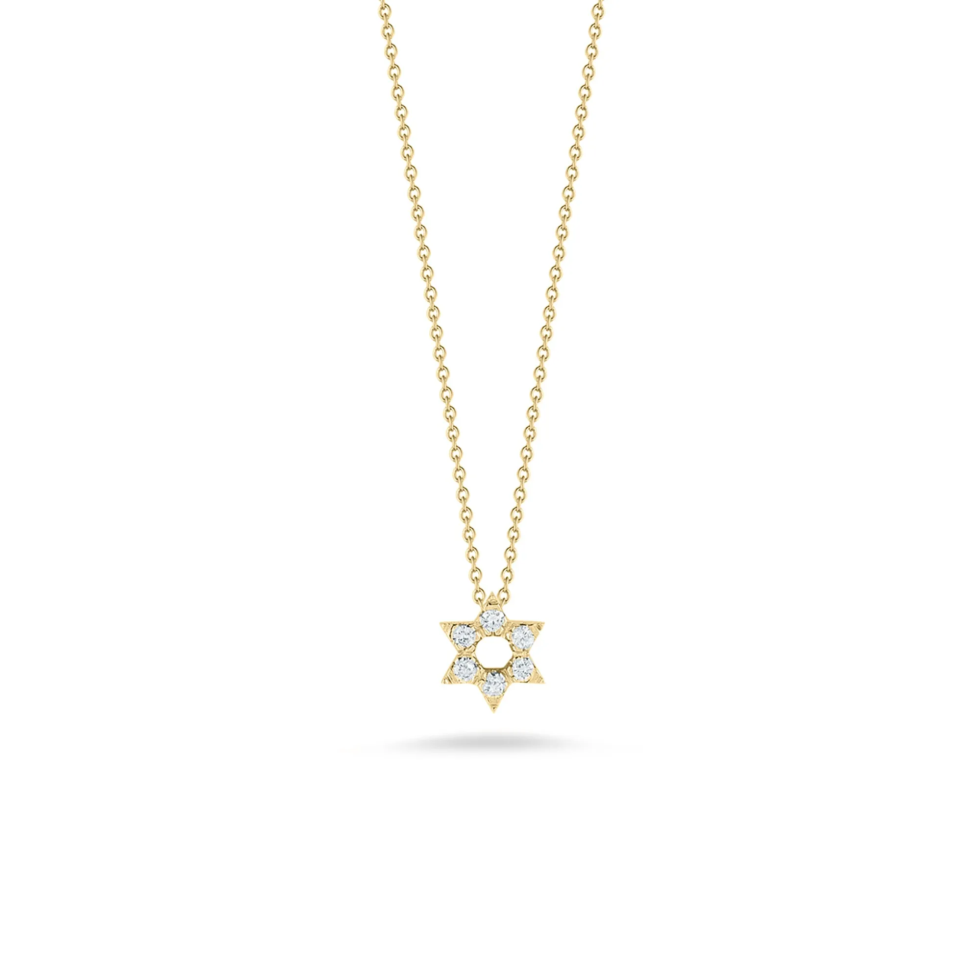 18K YELLOW GOLD TINY TREASURES DIAMOND STAR OF DAVID NECKLACE