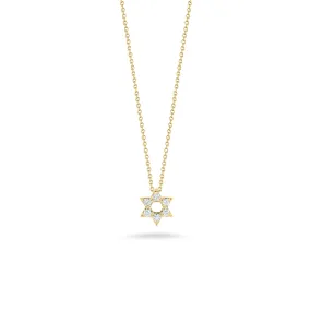 18K YELLOW GOLD TINY TREASURES DIAMOND STAR OF DAVID NECKLACE
