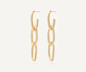 18K Yellow Gold Triple Link Drop Earrings