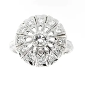 1950s Diamond Circle Cocktail Ring