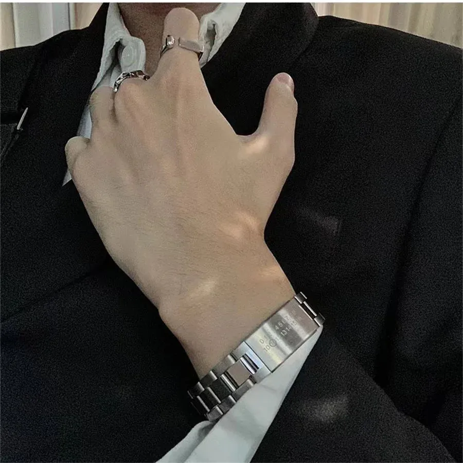23ssT Personalized Digital Band Bracelet Punk Style Titanium Steel Premium Party Fashion Alternative Band Accessories