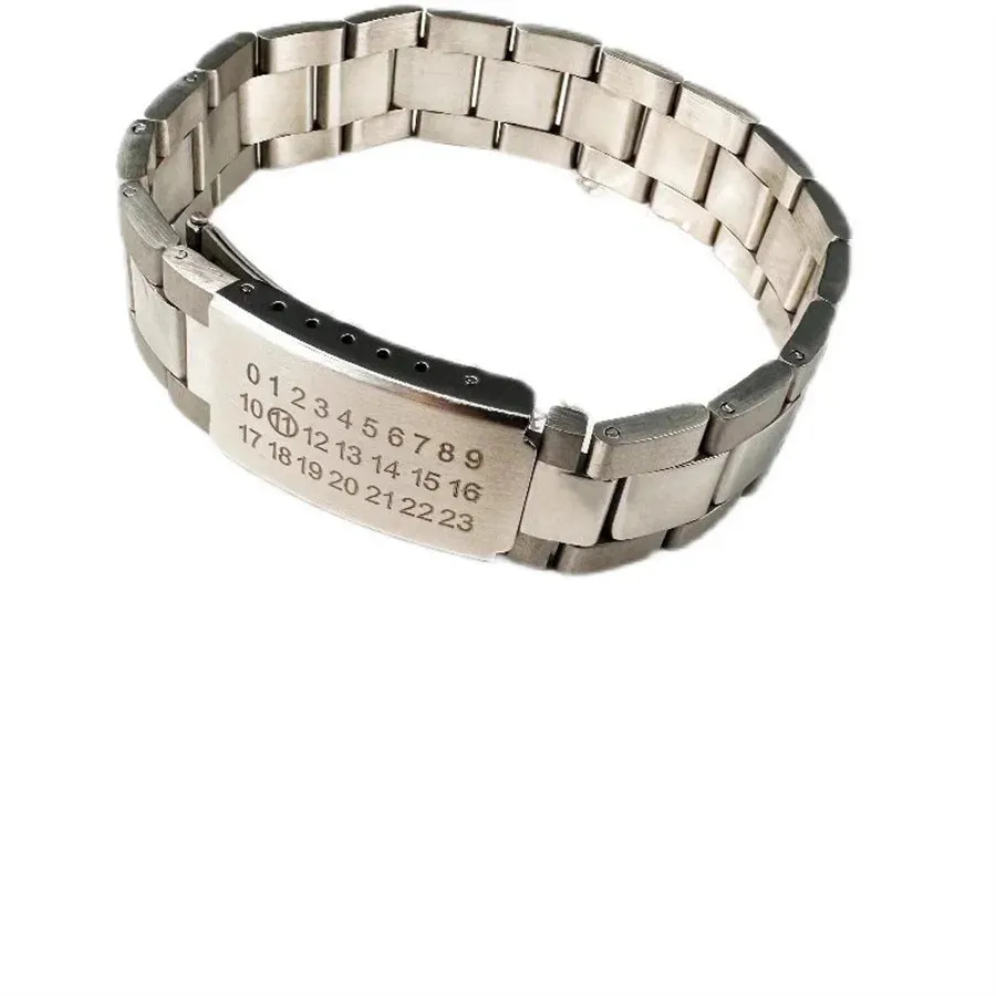 23ssT Personalized Digital Band Bracelet Punk Style Titanium Steel Premium Party Fashion Alternative Band Accessories