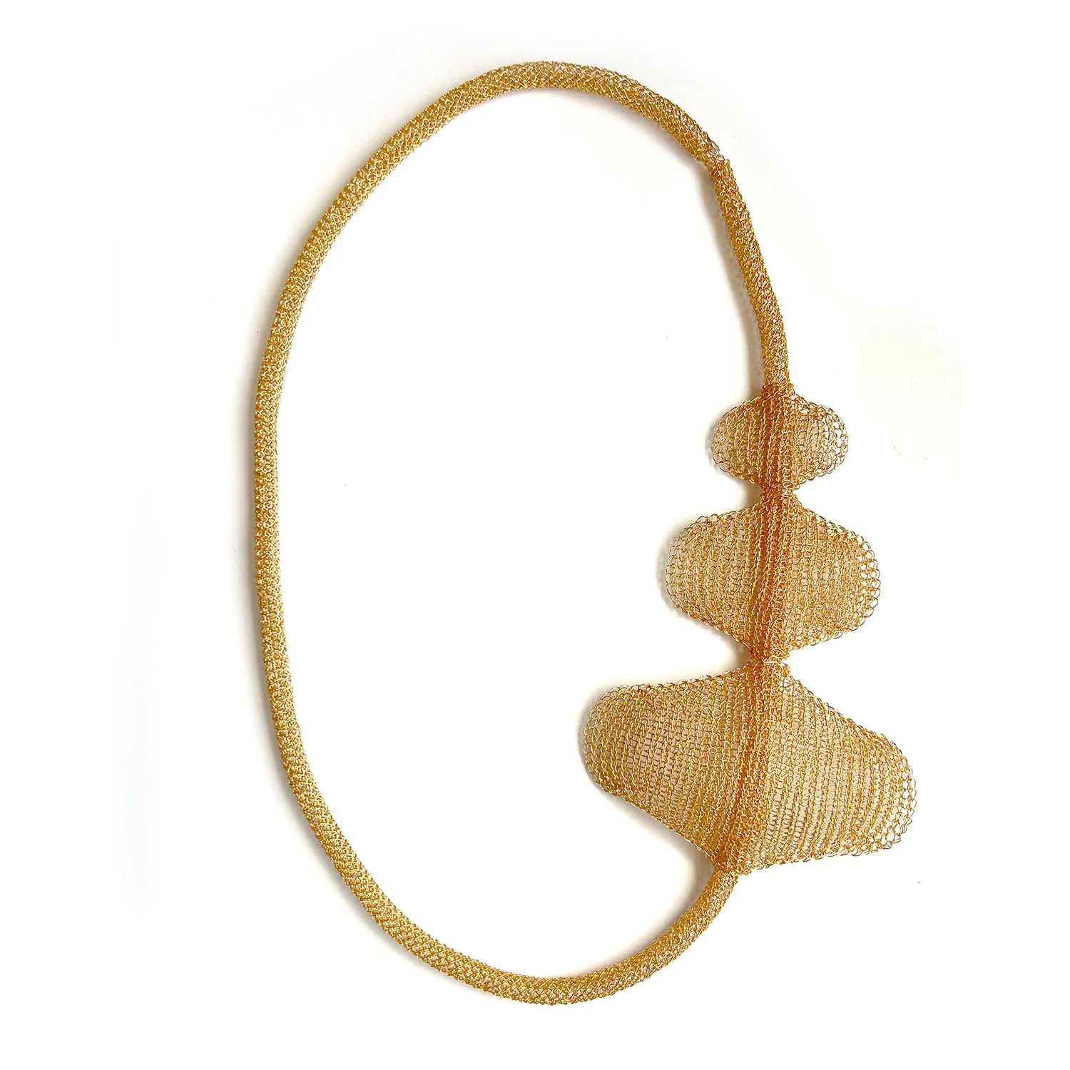 3 stones statemnt wire crochet neckalce