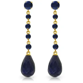 31.6 Carat 14K Solid Yellow Gold New View Sapphire Earrings